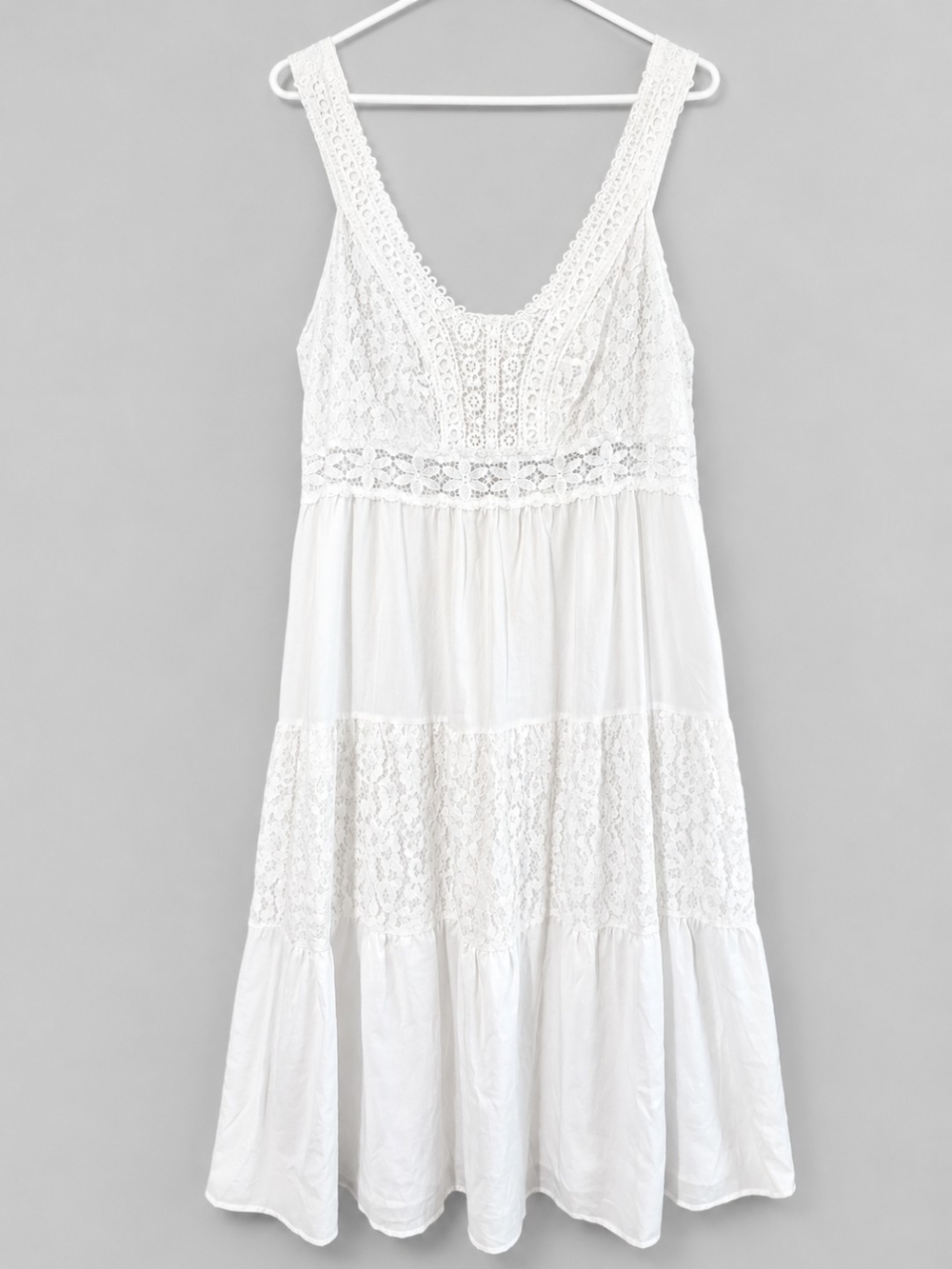 White Lace Boho Cottagecore Maxi Dress 2X Excellent Condition - Picture 2 of 5